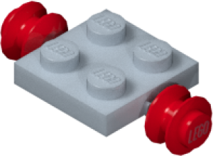Plate 2X2 W. Red Wheels