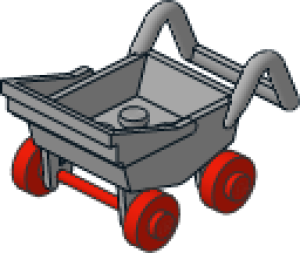 Fabuland Stroller with Red Wheels (Complete)